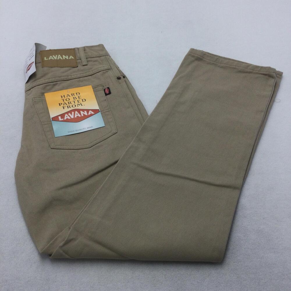 LAVANA Jeans Mens 30x30 Beige Straight Leg Denim Zip Fly Regular Fit Casual